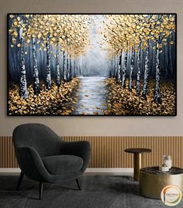 ALTIN YAPRAK YOLU YAĞLI BOYA TABLO