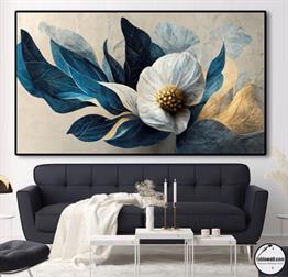 ÇİÇEKLİ YAĞLI BOYA DOKULU TABLO