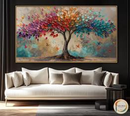 RENKLERİN AĞACI YAĞLI BOYA TABLO