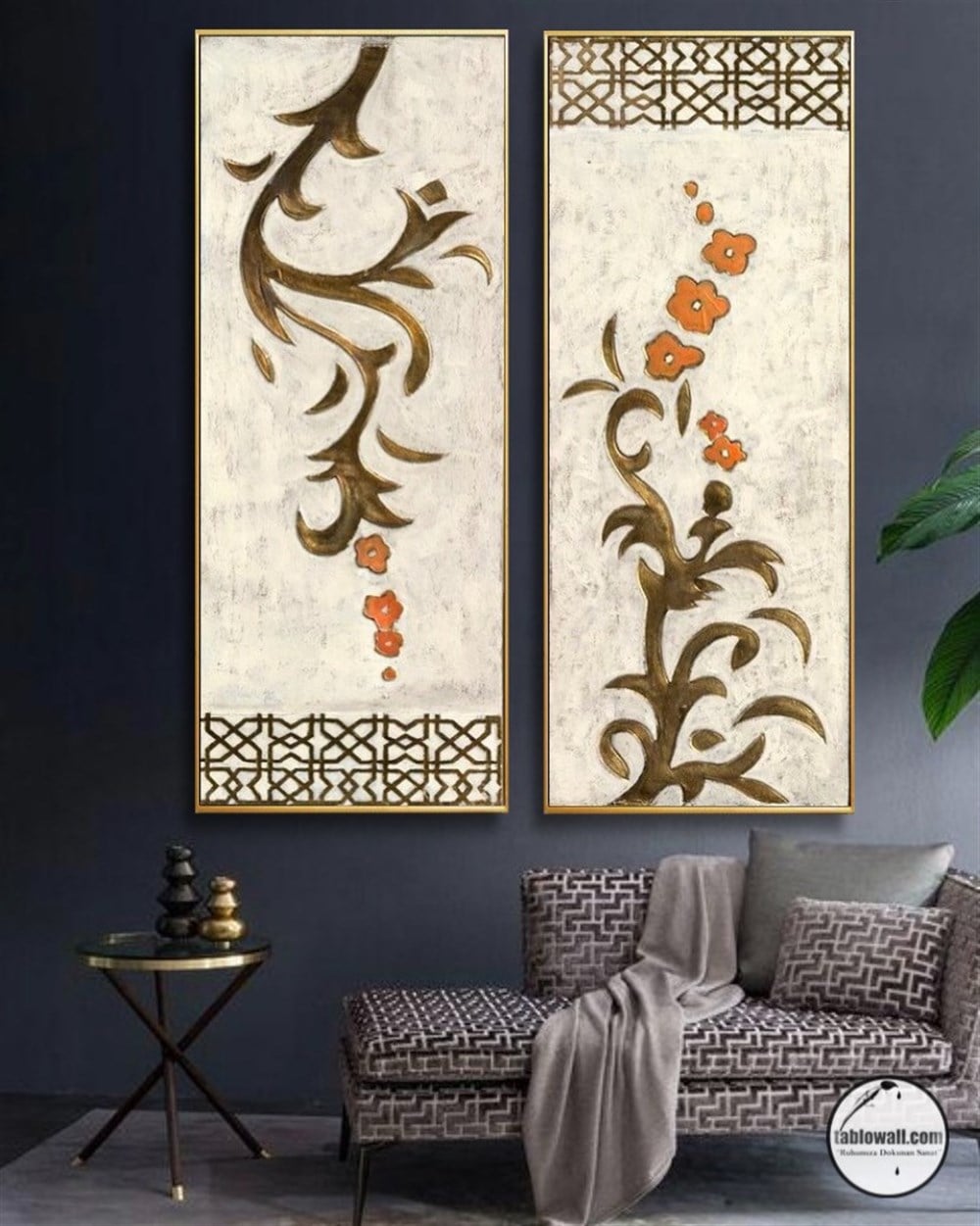 2' Lİ ÇERÇEVELİ KABARTMALI TABLO