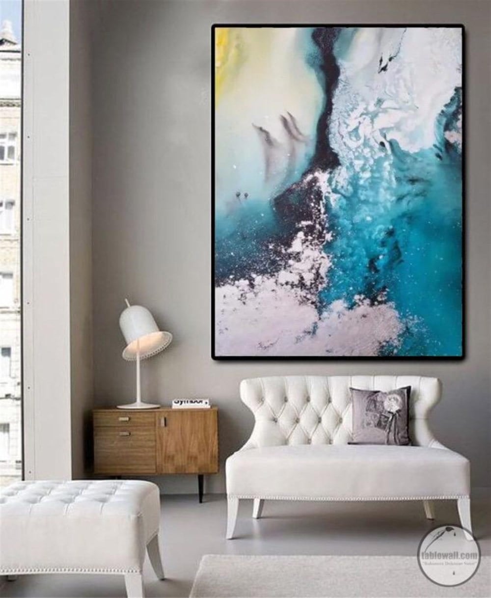 BLUE ABSTRACT YAĞLI BOYA TABLO