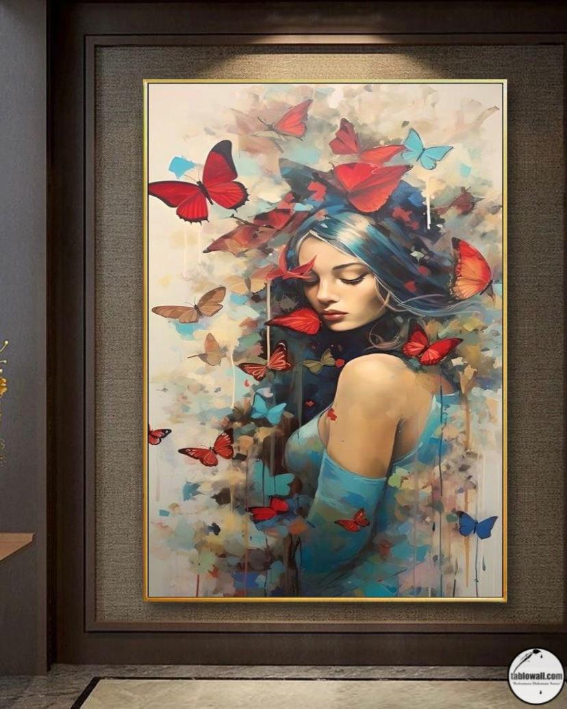BUTTERFLY WOMAN YAĞLI BOYA TABLO
