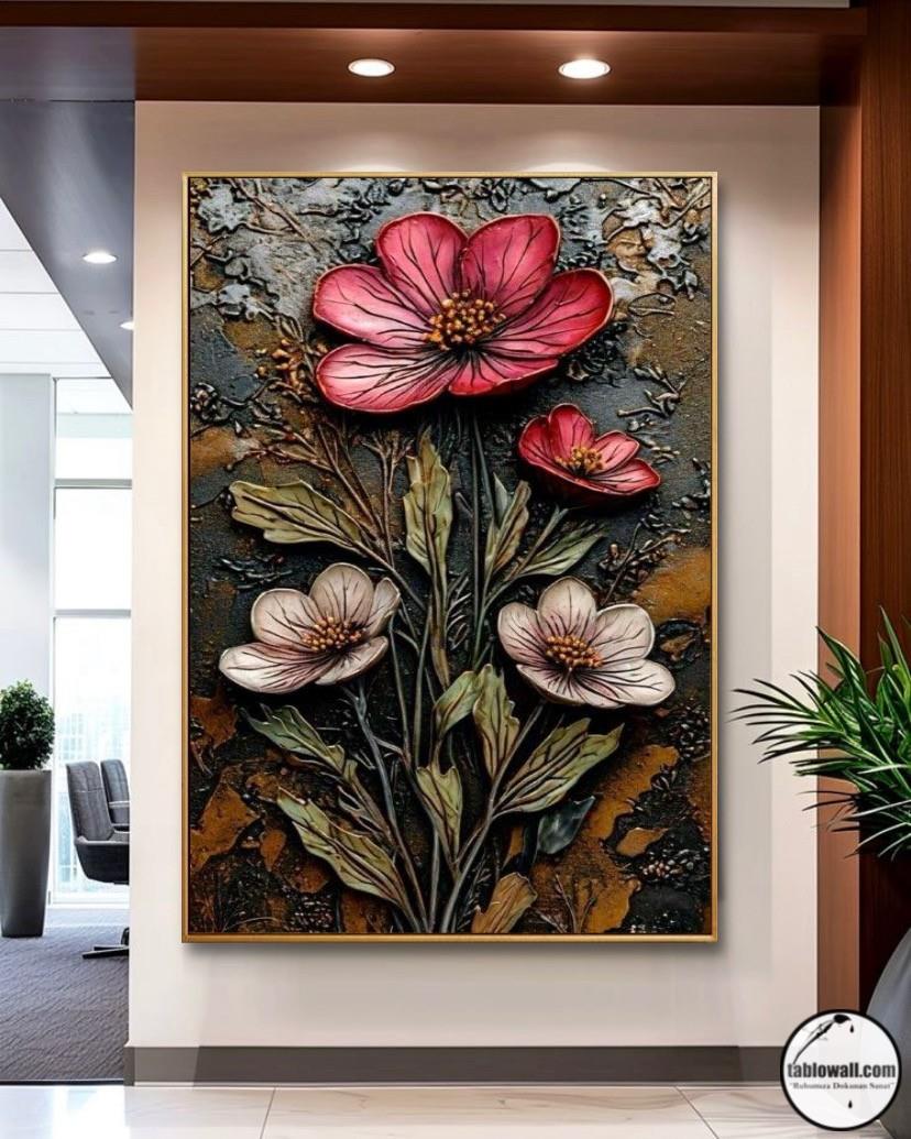 ÇİÇEKLİ YAĞLI BOYA TABLO