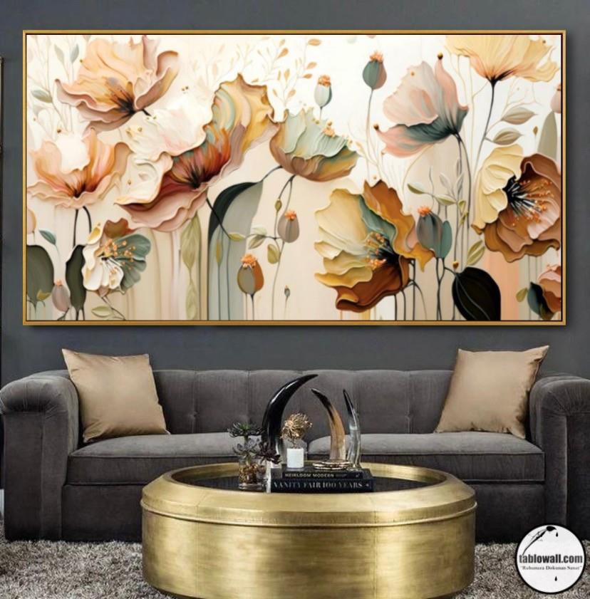 ÇİÇEKLİ YAĞLI BOYA TABLO