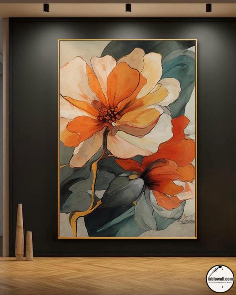 ÇİÇEKLİ YAĞLI BOYA TABLO