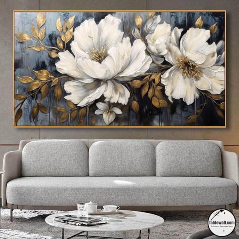 ÇİÇEKLİ YAĞLI BOYA TABLO