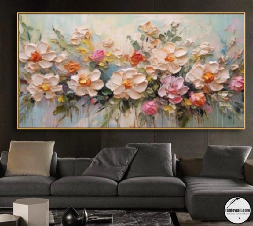 ÇİÇEKLİ YAĞLI BOYA TABLO