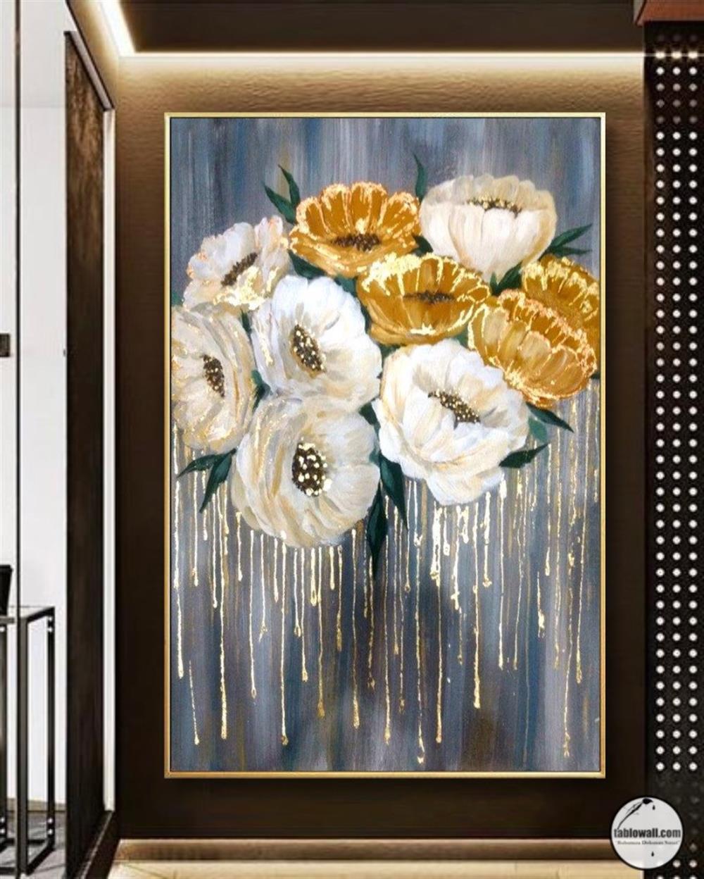 ÇİÇEKLİ YAĞLI BOYA TABLO