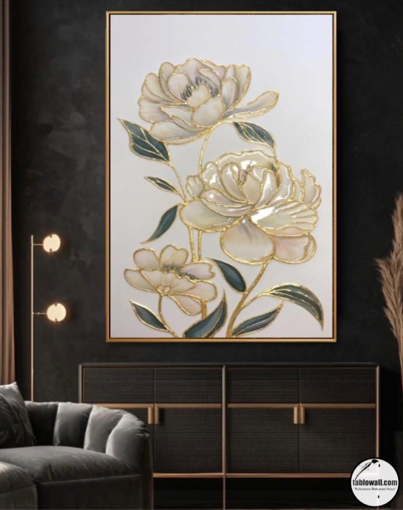 ÇİÇEKLİ YAĞLI BOYA TABLO