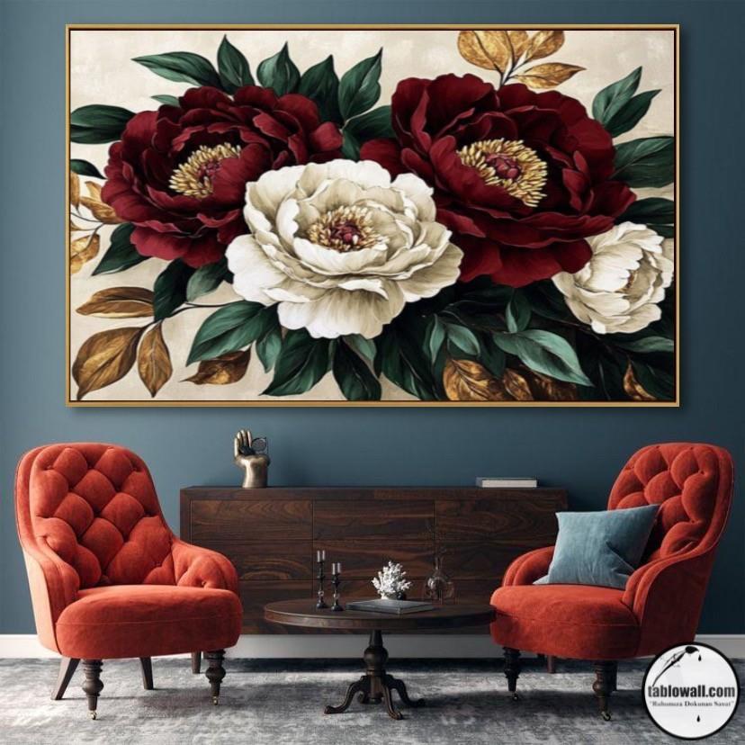 ÇİÇEKLİ YAĞLI BOYA TABLO