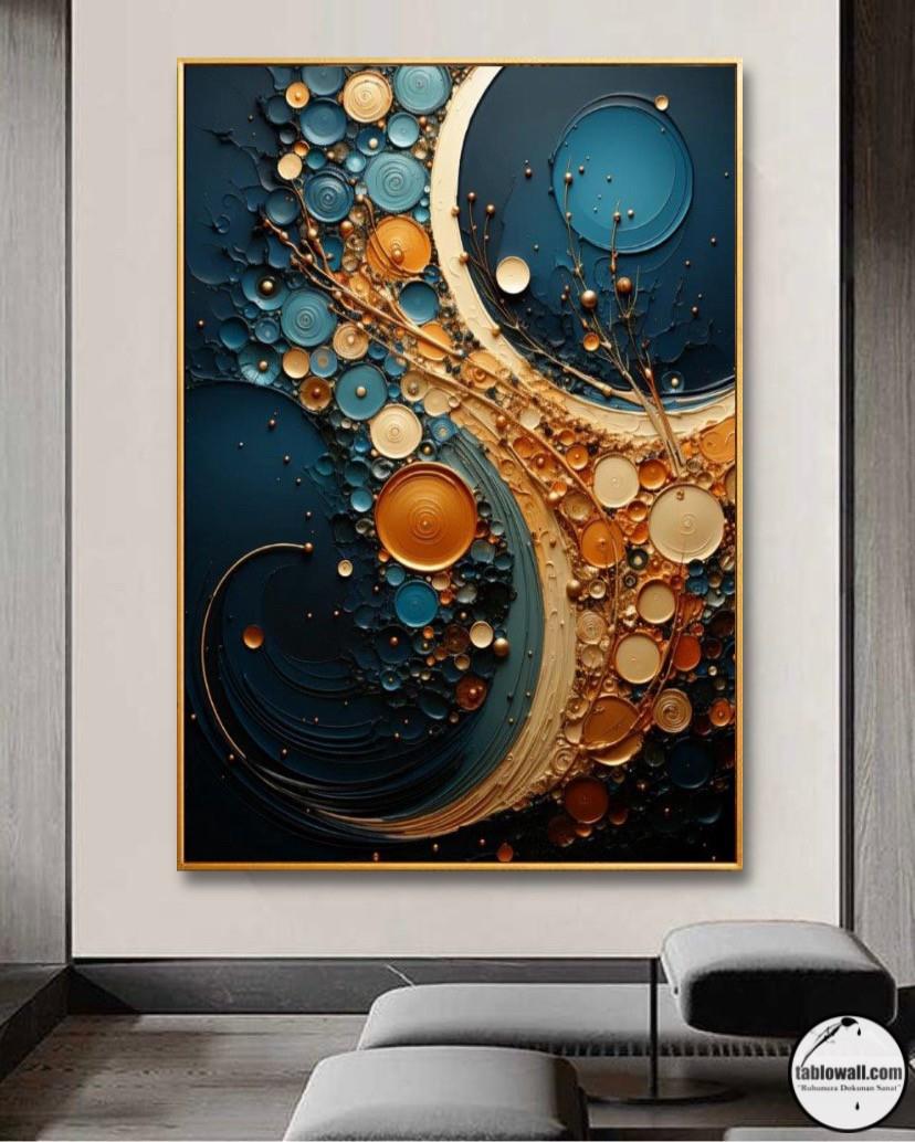 ELEGANT NAVY BLUE YAĞLI BOYA TABLO