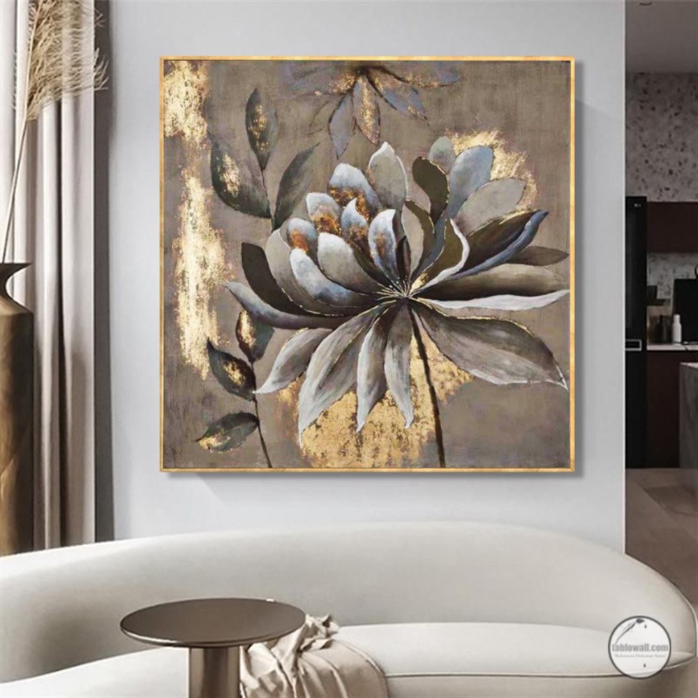 GOLD FLOWER YAĞLI BOYA TABLO