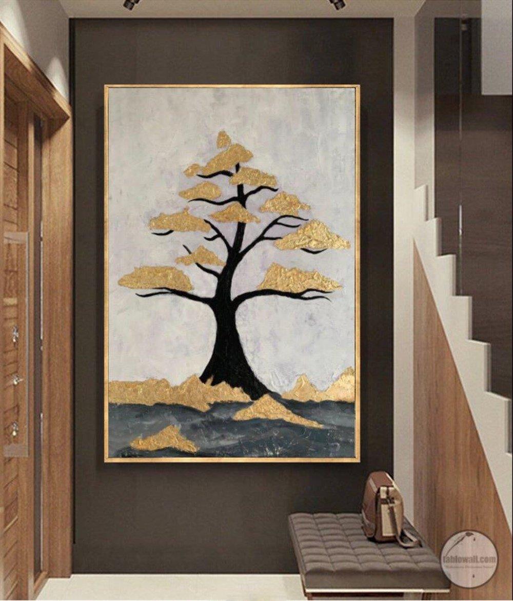 GOLDEN TREE YAĞLI BOYA DOKULU TABLO