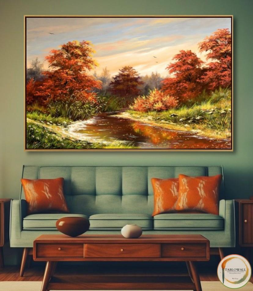 MANZARA YAĞLI BOYA DOKULU TABLO