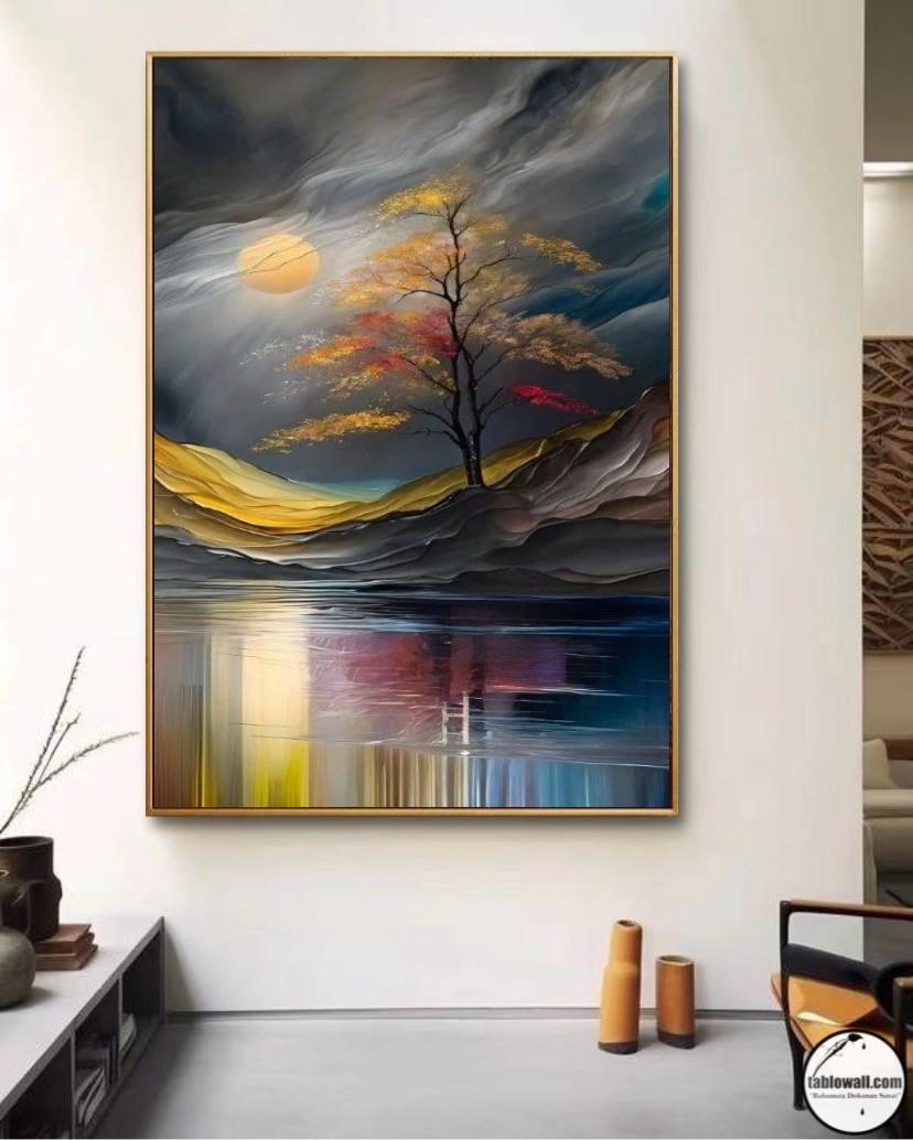 MANZARA YAĞLI BOYA DOKULU TABLO