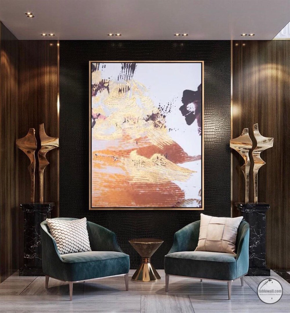 ORANGE & GOLD ÇERÇEVELİ YAĞLI BOYA TABLO
