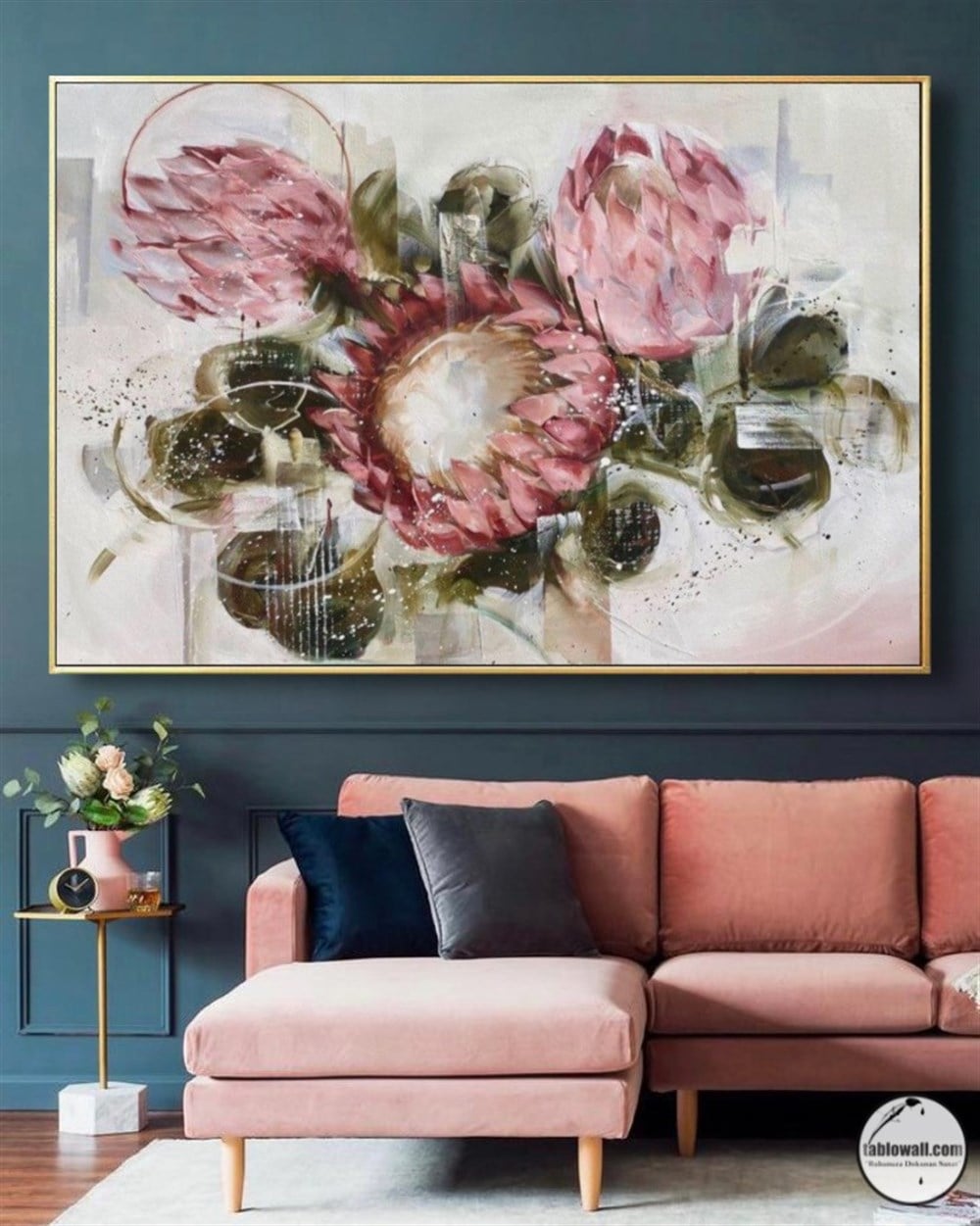 PROTEA PLANT ÇERÇEVELİ YAĞLI BOYA TABLO