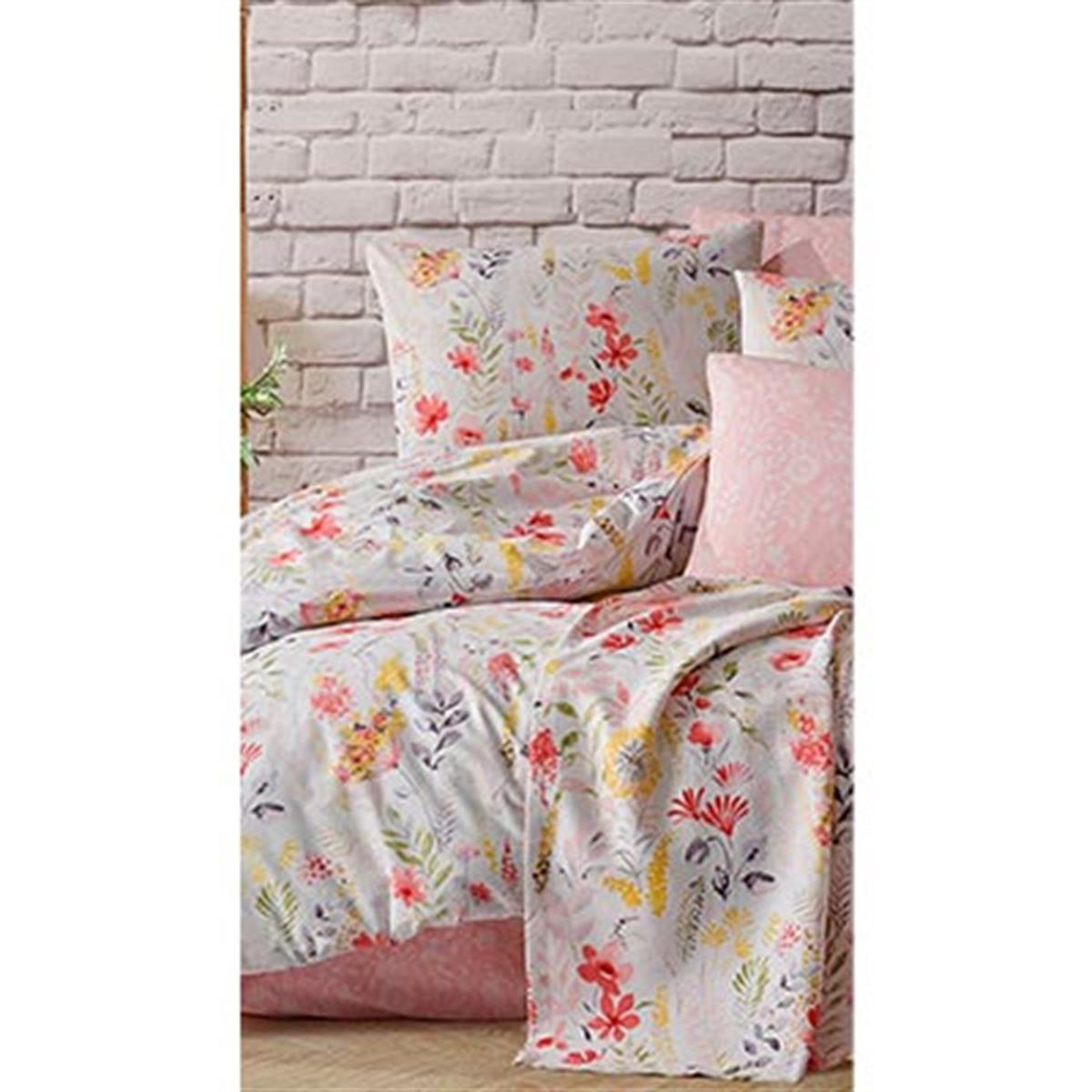Cotton Life Çift Kişilik Baskılı Pike Takımı Gardenya