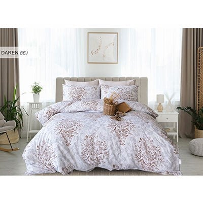 Cotton Life Çift Kişilik Baskılı Pike Takımı Daren Bej