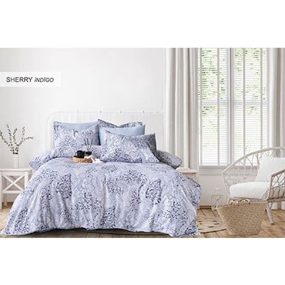 Cotton Life Çift Kişilik Nevresim Takımı  Sherry İndigo