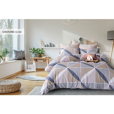 Cotton Life Çift Kişilik Nevresim Takımı Diamond Olive