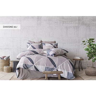 Cotton Life Çift Kişilik Nevresim Takımı Diamond Bej
