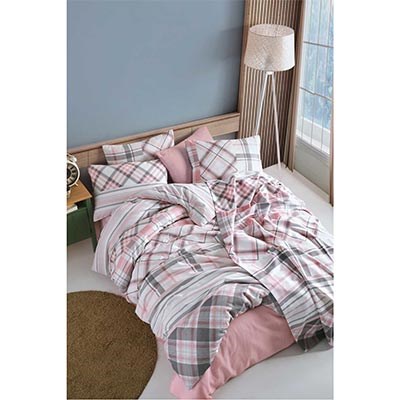COTTON LİFE ÇİFT KİŞİLİK NEVRESİM TAKIMI NERO PEMBE (KUTULU)
