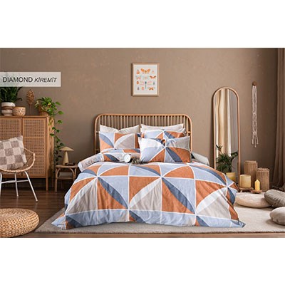 Cotton Life Çift Kişilik Nevresim Takımı Diamond Kiremit