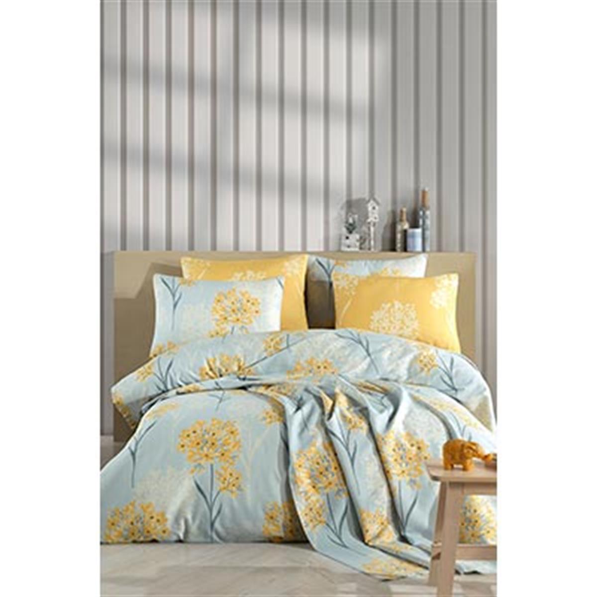 Cotton Life Çift Kişilik Nevresim Takımı Neva Sarı(Kutulu)