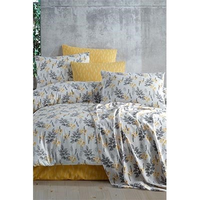 COTTON LİFE ÇİFT KİŞİLİK NEVRESİM TAKIMI BELLA SARI (KUTULU)
