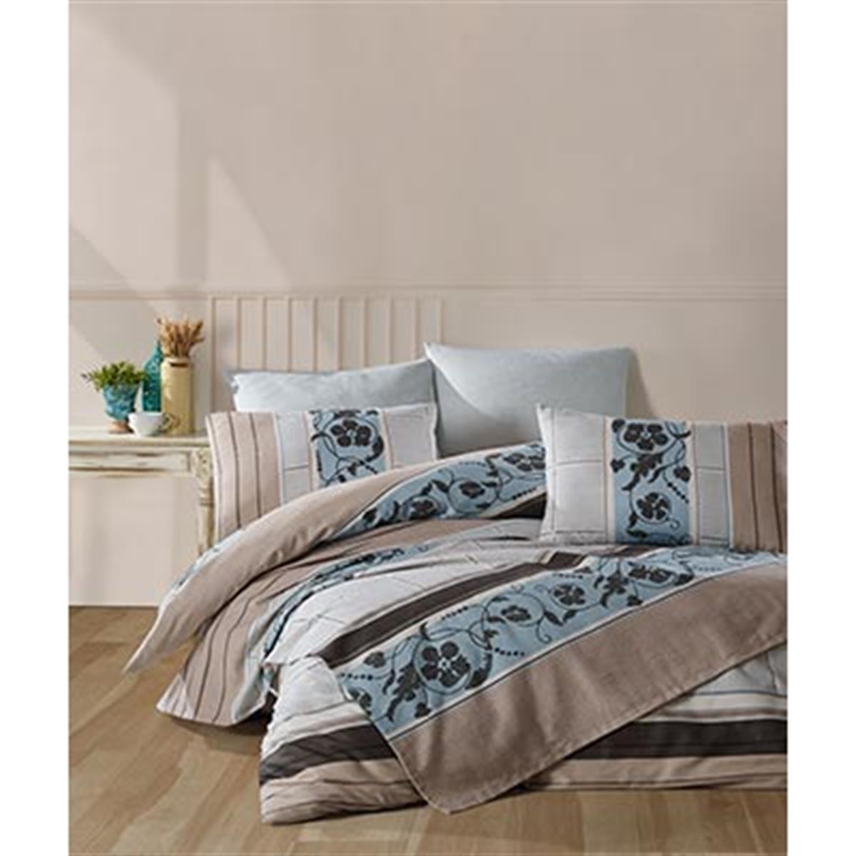 Cotton Life Çift Kişilik Nevresim Takımı Firuze Mavi (Kutulu)