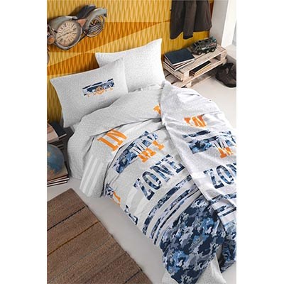 COTTON LİFE TEK KİŞİLİK NEVRESİM TAKIMI FREEZONE LACİVERT (KUTULU)