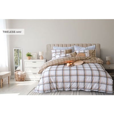 Cotton Life Tek Kişilik Nevresim Takımı Timeless Haki