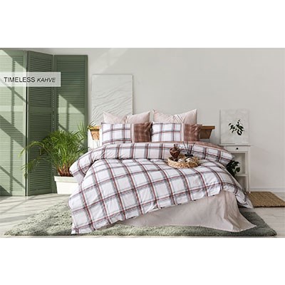 Cotton Life Tek Kişilik Nevresim Takımı Timeless Kahve