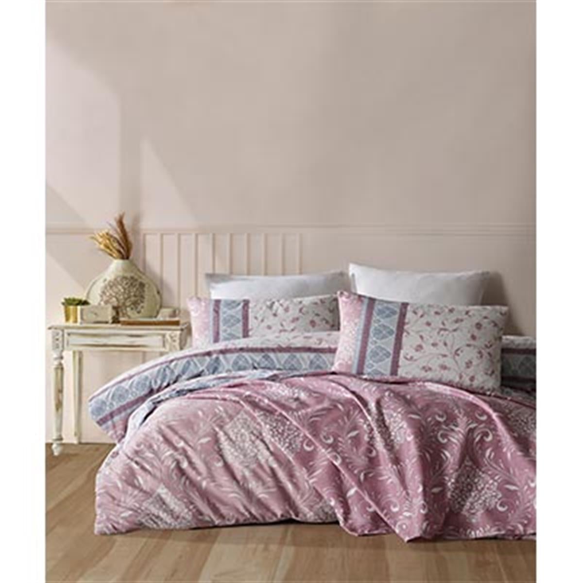 COTTON LİFE TEK KİŞİLİK NEVRESİM TAKIMI ANTİK PEMBE (KUTULU)