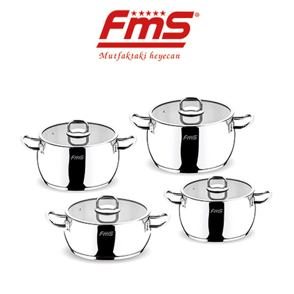 Fms 8 Parça Lotus Çelik Tencere Seti