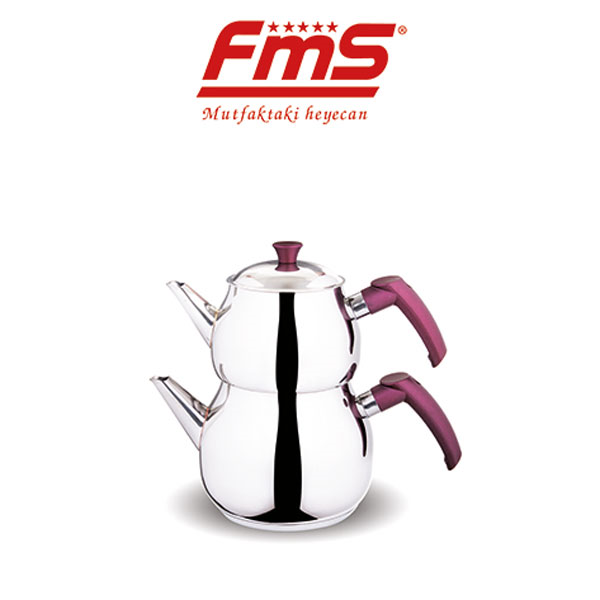 FMS Çelik Çaydanlık Takımı Midi Küre Mürdüm