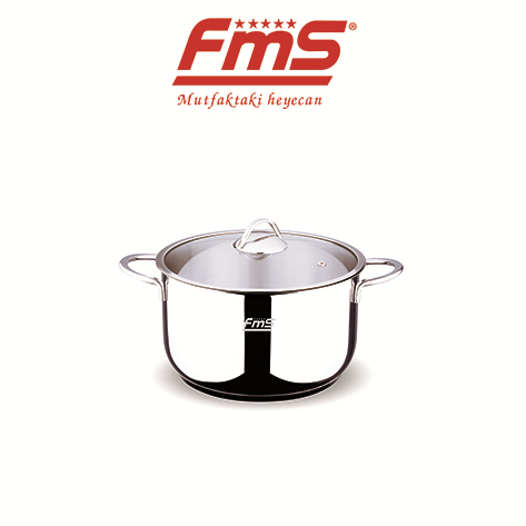 FMS İdeal 24 Cm Çelik Derin Tencere Metal Kulp