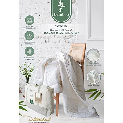 İyi Geceler İstanbul Çift Kişilik Bambu Yorgan