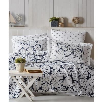 İYİ GECELER İSTANBUL ÇİFT KİŞİLİK BASKILI PİKE TAKIMI SUMMER LACİVERT