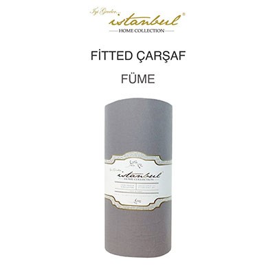 İyi Geceler İstanbul Çift Kişilik Fitted Çarşaf Füme