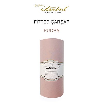 İyi Geceler İstanbul Çift Kişilik Fitted Çarşaf Pudra