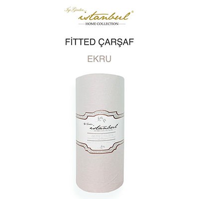 İyi Geceler İstanbul Çift Kişilik Fitted Çarşaf Ekru