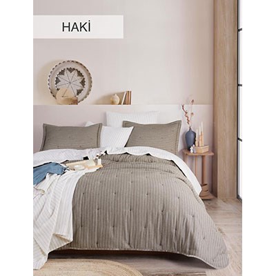 İyi Geceler İstanbul Çift Kişilik Yatak Set Soft Dreams Haki