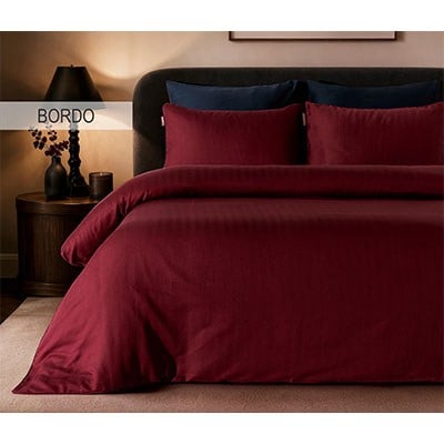 İyi Geceler İstanbul Exclusive Çift Kişilik Nevresim Takımı Signature Bordo