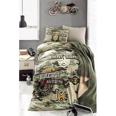 İyi Geceler İstanbul Genç Ranforce Tek Kişilik Battaniyeli Nevresim Seti Peace