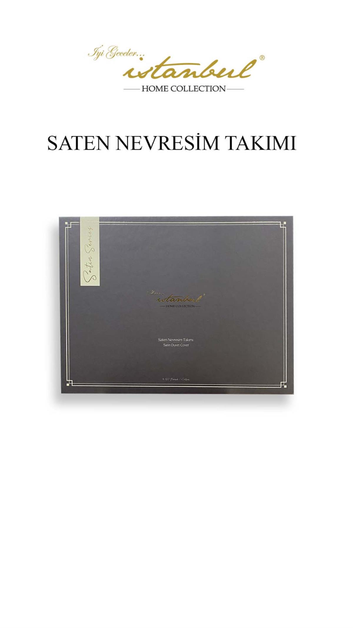 İyi Geceler İstanbul Pamuk Saten Çift Kişilik Nevresim Takımı La Masion Hardal