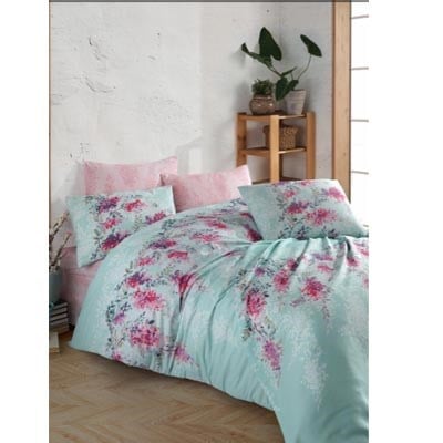 İyi Geceler İstanbul Ranforce Çift Kişilik Nevresim Takımı Capri Mint