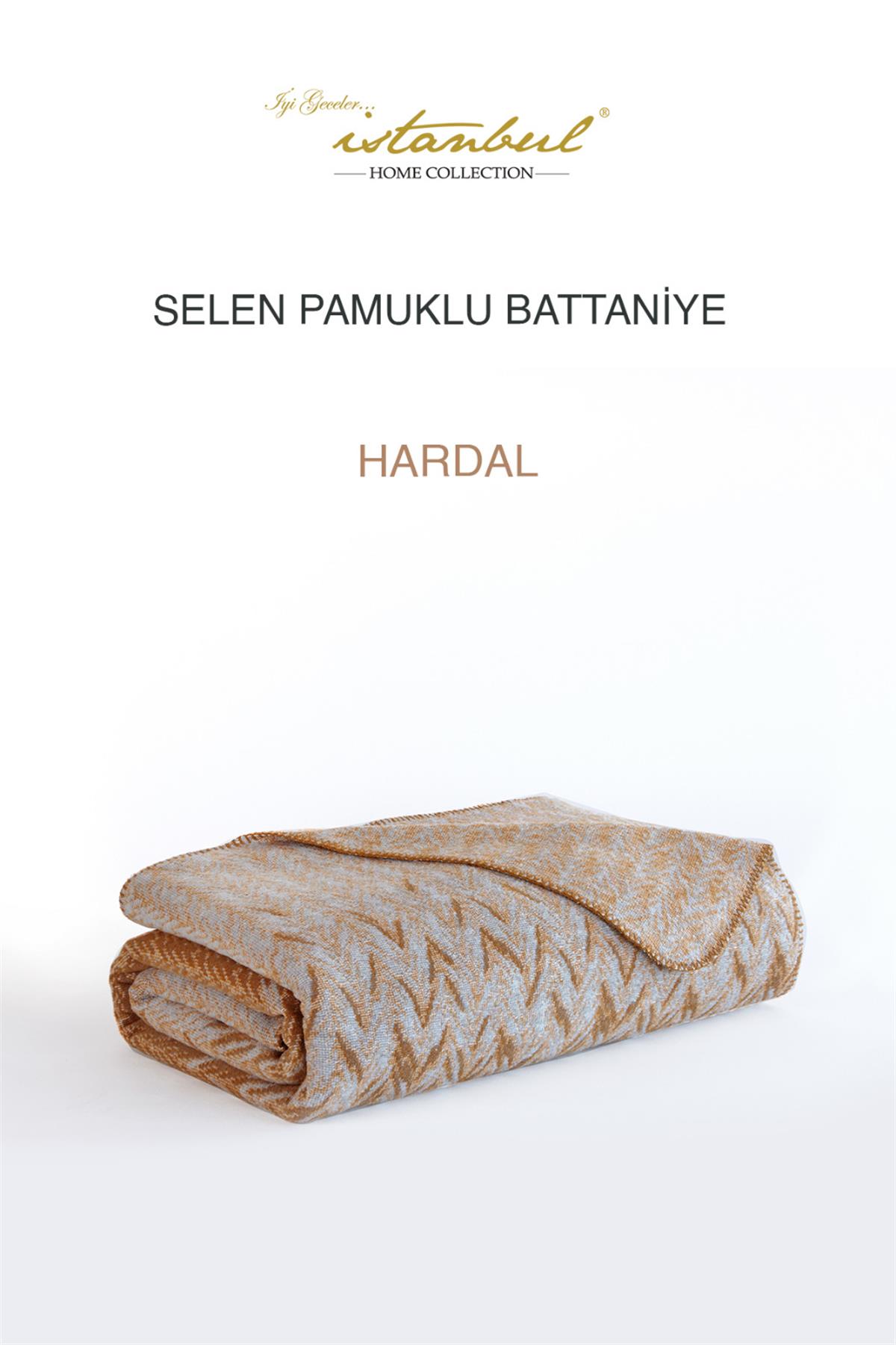 İyi Geceler İstanbul Tek Kişilik Battaniye Selen Hardal