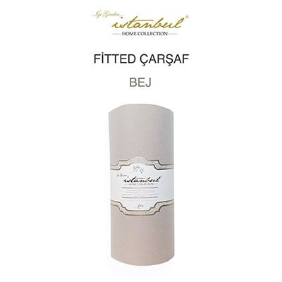 İyi Geceler İstanbul Tek Kişilik Fitted Çarşaf Bej